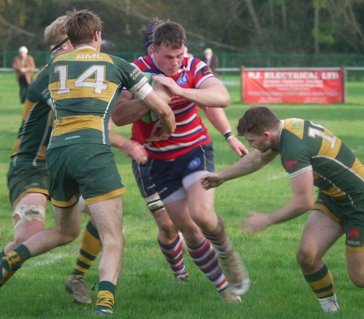 Tonbridge's Hugo Watson takes on Barnes. Picture: Adam Hookway