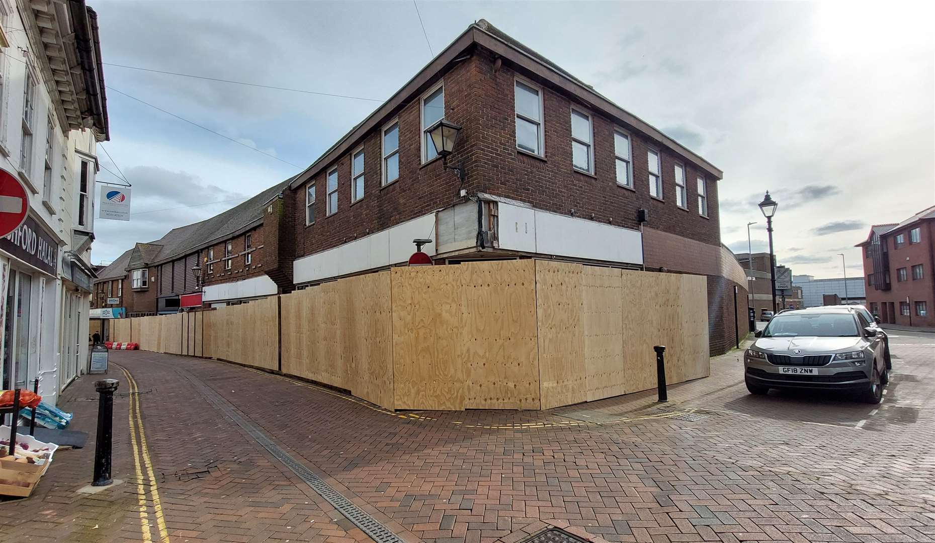 Hoardings went up in New Rents in Ashford town centre earlier this year before being removed