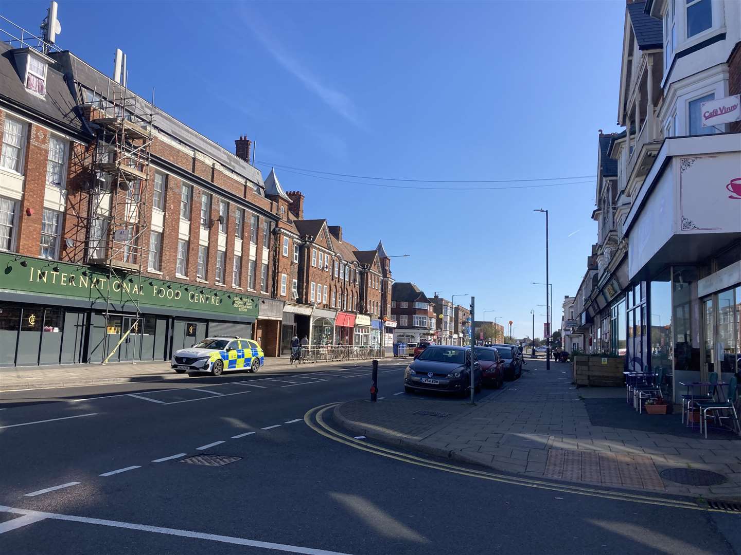 Police in Northdown Road, Cliftonville, during my visit