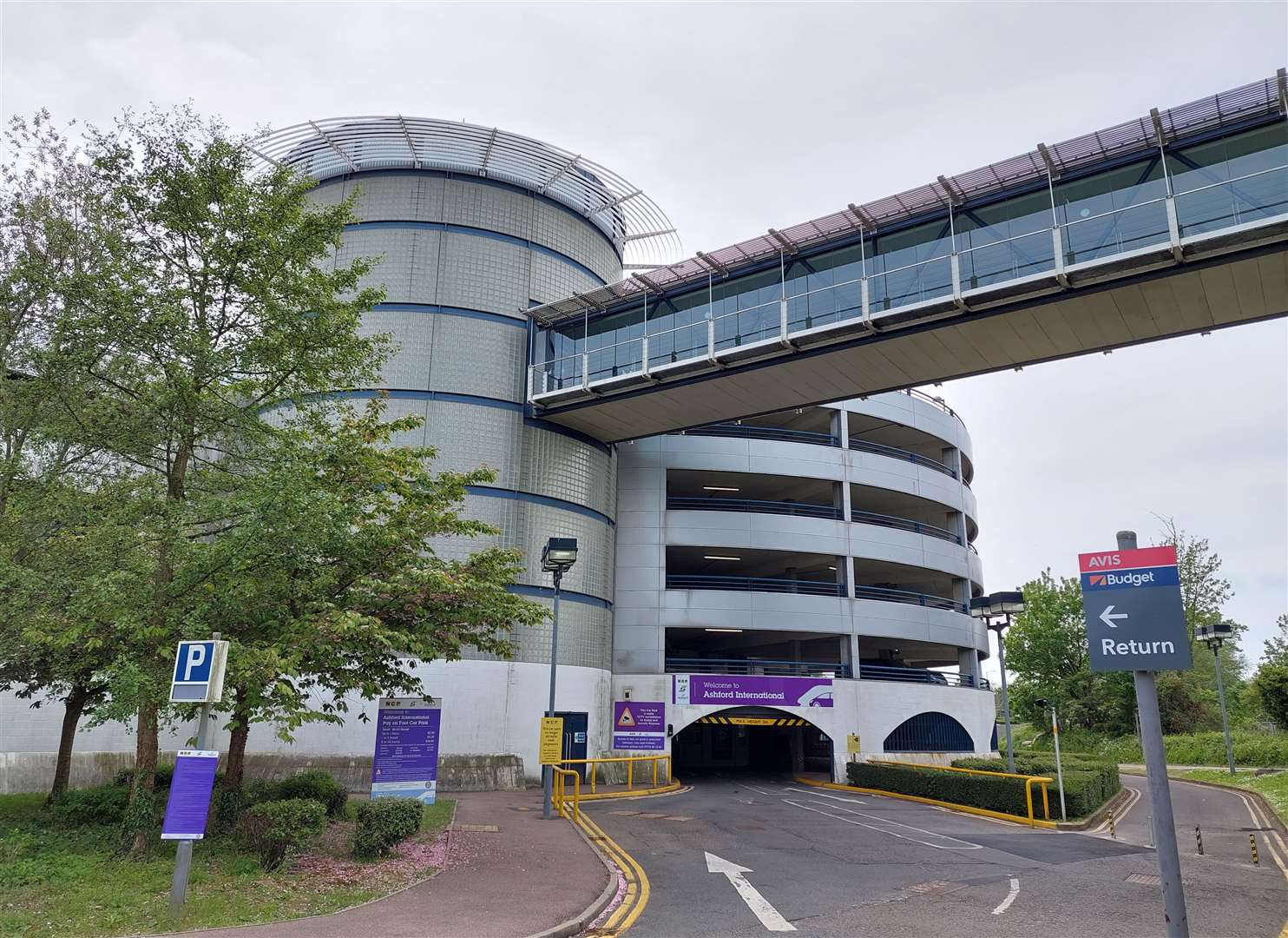 The multi-storey car park is hardly used now Eurostar has been suspended