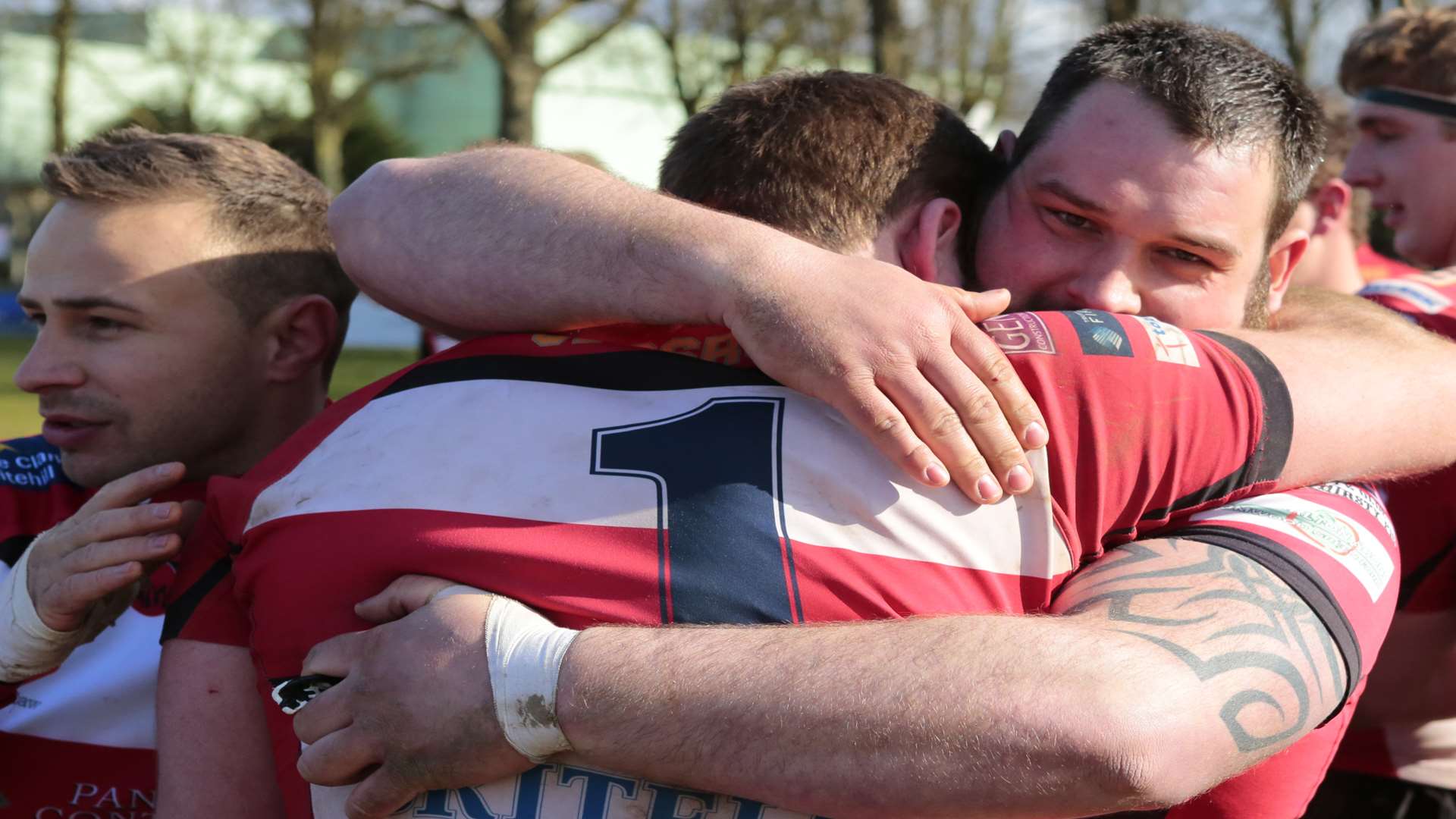 Celebrations as Maidstone contemplate Twickenham after their win over Coney Hill Picture: Martin Apps