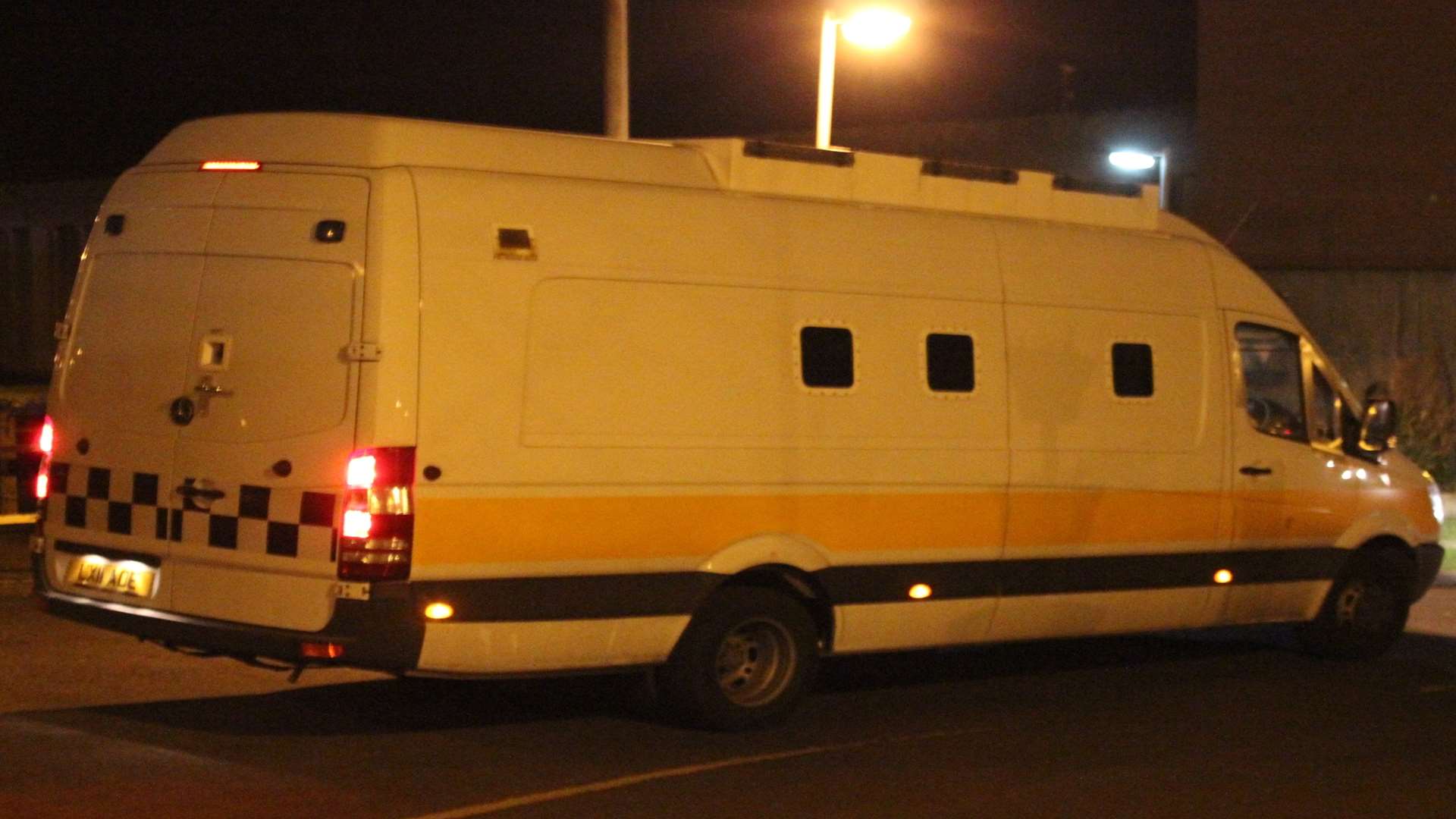 Unmarked vans seen at Sheppey prison. Stock photo