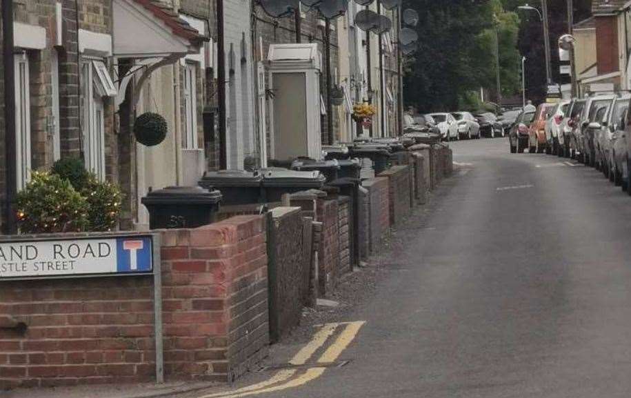 Wouldham High Street - there is no pavement to protect these householders