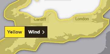 A yellow warning for strong winds has been issued from 4am to 9pm on Saturday.