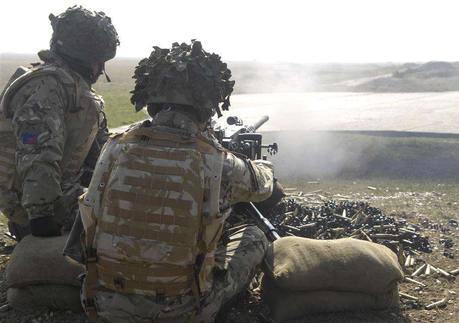 Lydd Ranges with soldiers in training. Library picture.