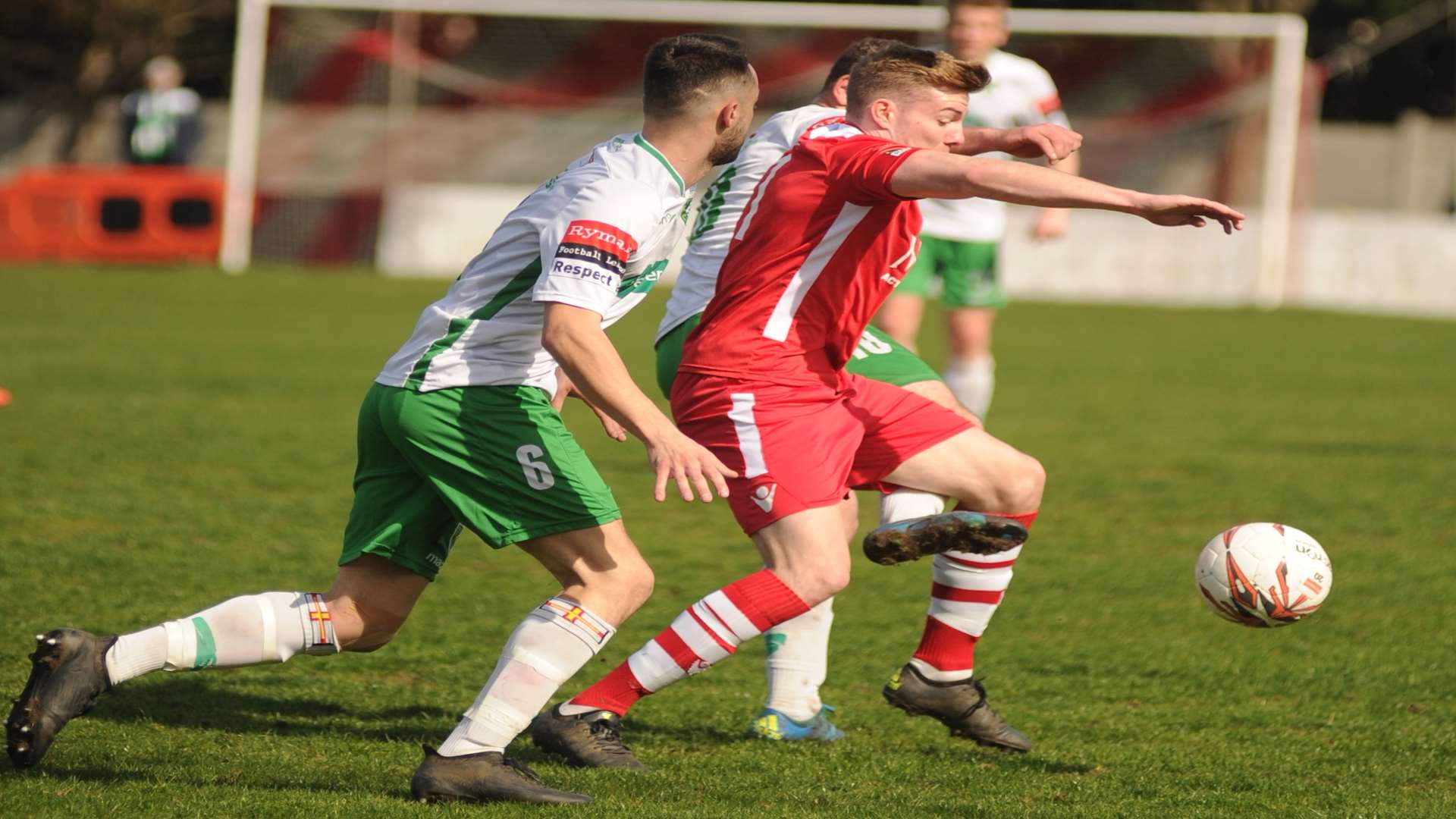 Chatham (red) take on Guernsey on Saturday. Picture: Steve Crispe