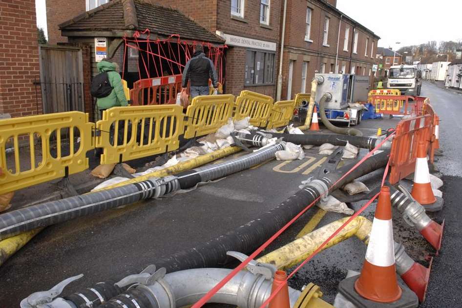 Pipes lead away from pumps in Bridge. Picture: Chris Davey