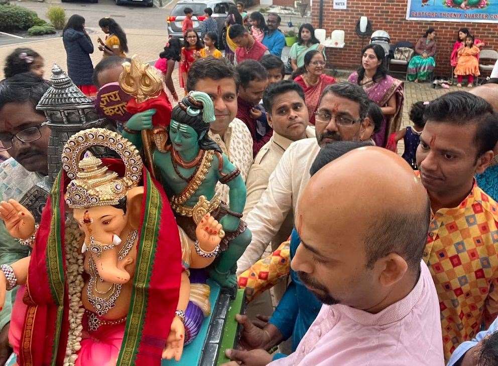 Children taking part in the Ganesh Chaturthi festival. Picture: Rupali Santosh Patil