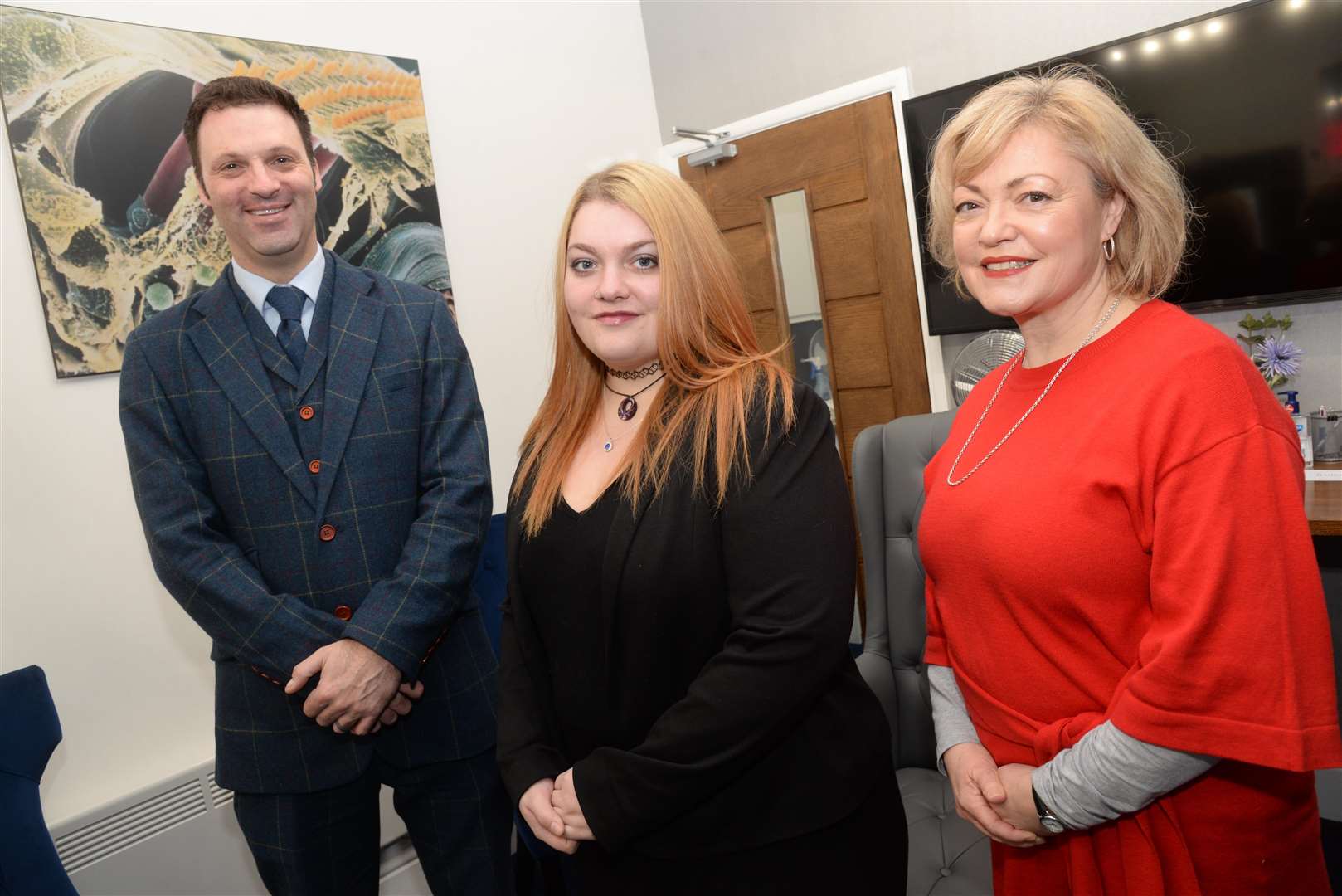 Lee Fletcher, audiologist and director at Regain Hearing with Leigh-Ann Chant and, right, marketing coordinator Katheryn Dodson. Picture: Chris Davey