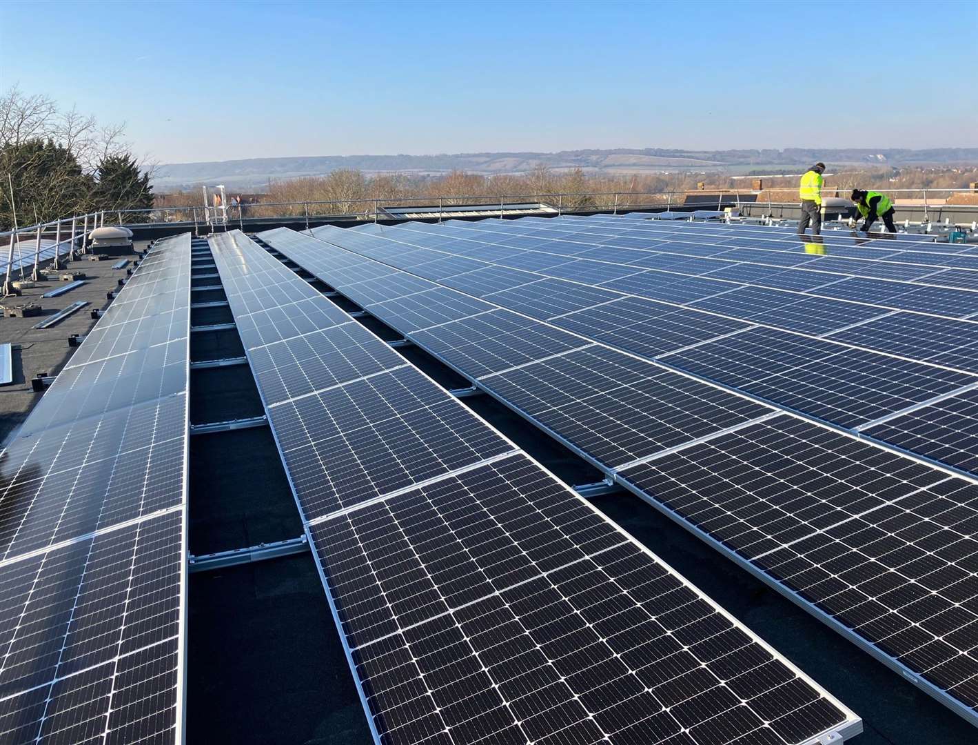 The first phase of solar panels was fitted to Larkfield Leisure Centre in 2023