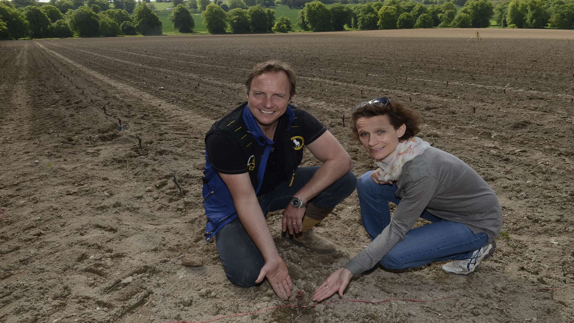 Charles and Ruth Simpson at their vineyard in Barham