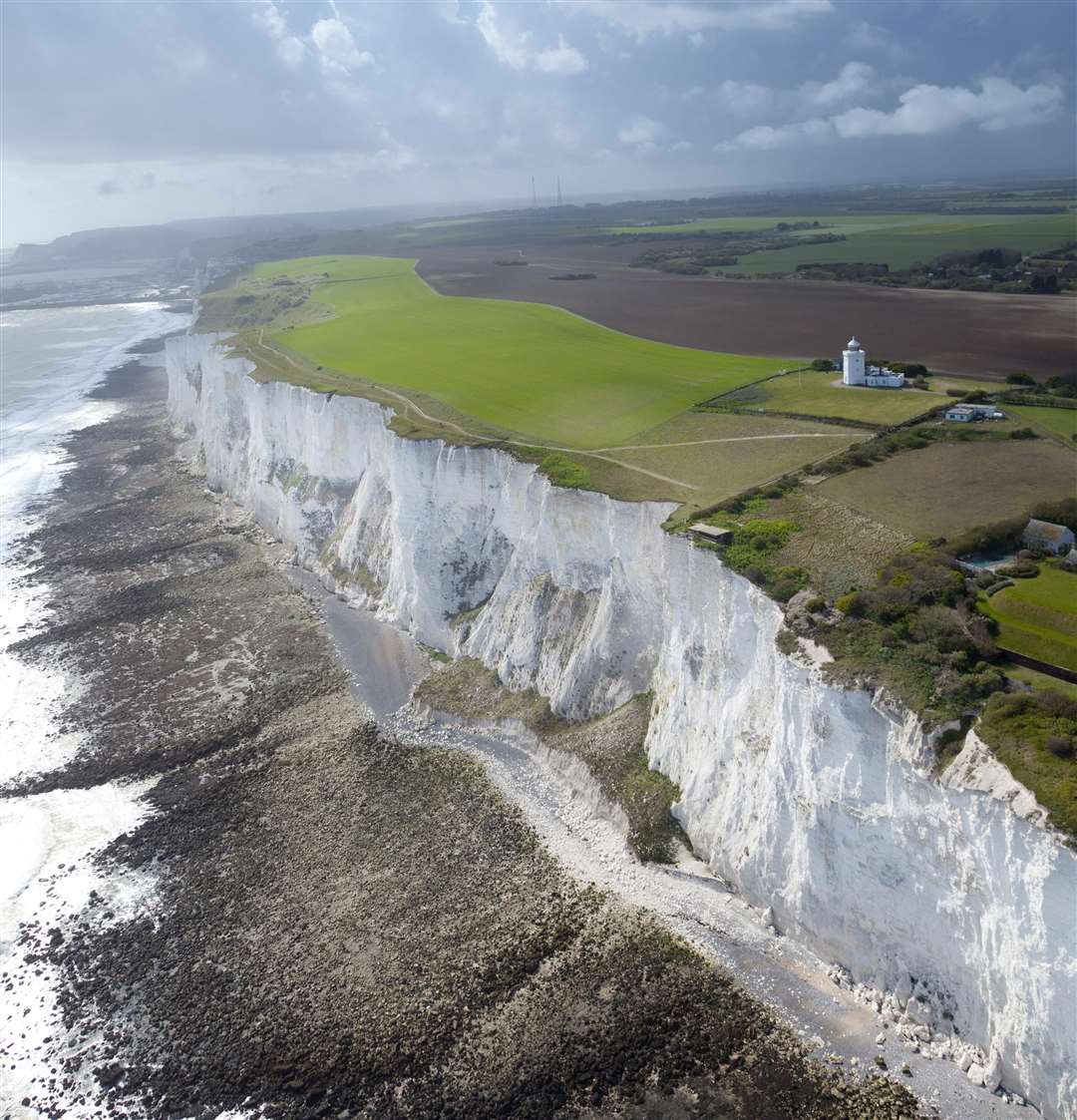 The White Cliffs of Dover and South Foreland lighthouse