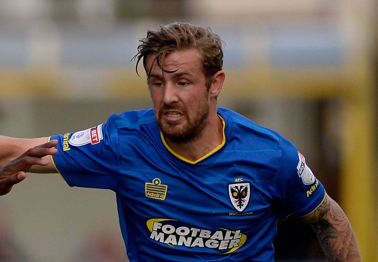 Midfielder Tom Beere, pictured in 2016 in his AFC Wimbledon days, has reunited with Millers manager Steve McKimm at Cray Valley PM. Picture: Ady Kerry