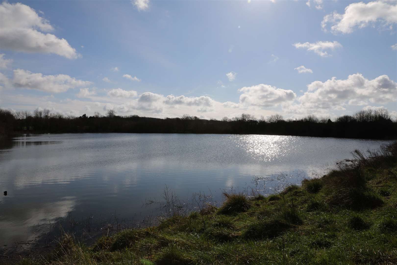 The lake at Folkestone Racecourse is destined to be in the 'heart' of the proposed Otterpool Park development. Picture: Andy Jones