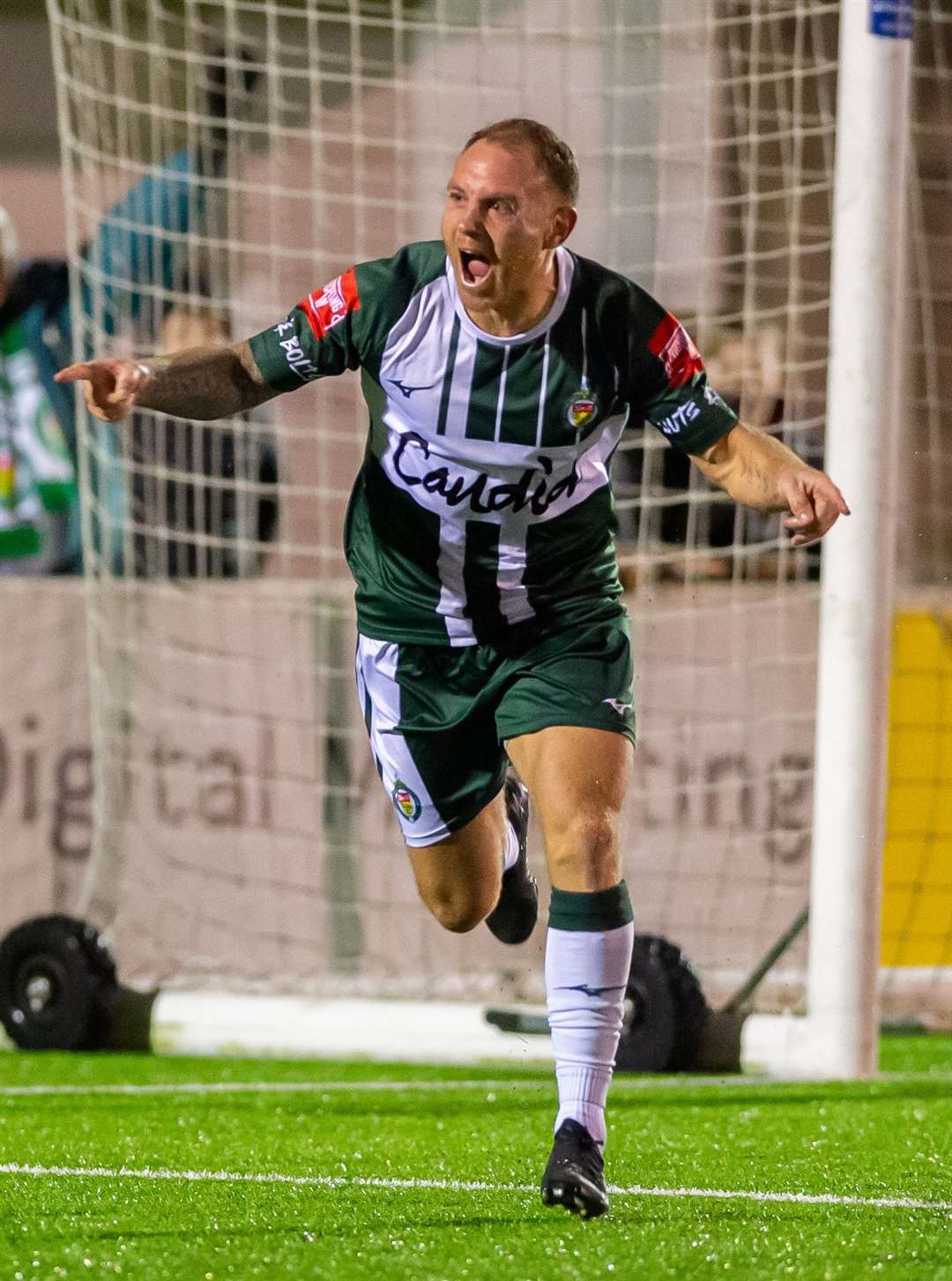 Barry Fuller continues his celebration after scoring the winner against Littlehampton. Picture: Ian Scammell