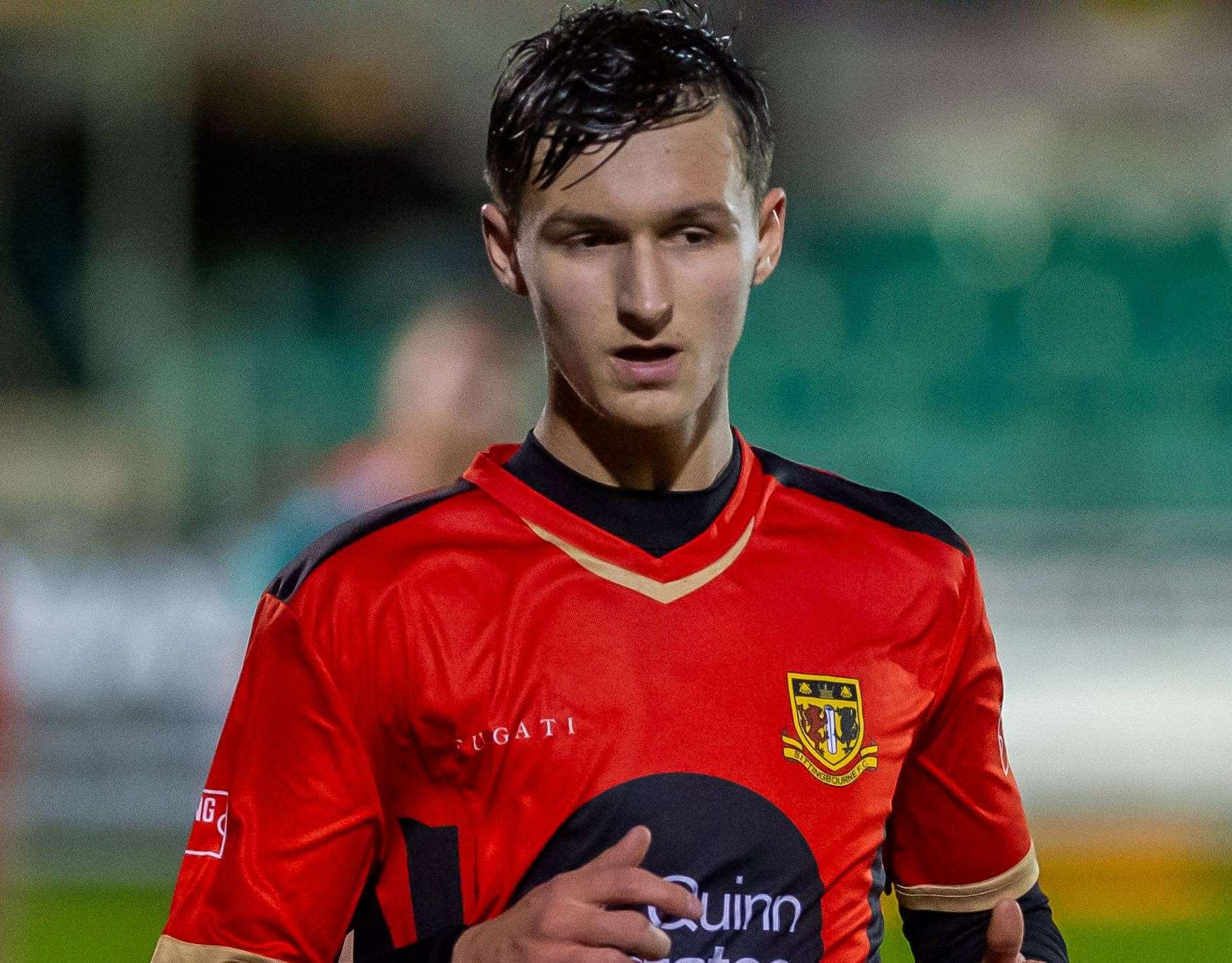 Sittingbourne striker Mitchell scored twice in added time to complete his hat-trick at Farnham. Picture: Ian Scammell