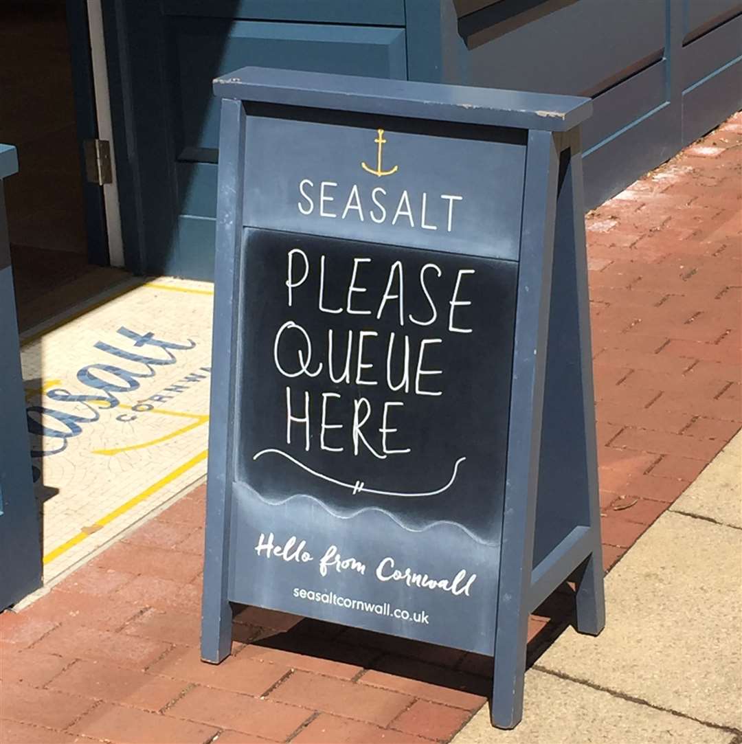 A sign outside a shop in Sevenoaks