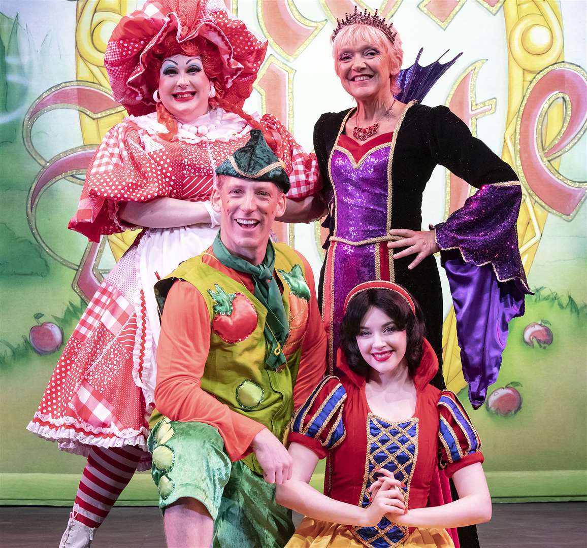 The cast of the Christmas pantomime Snow White