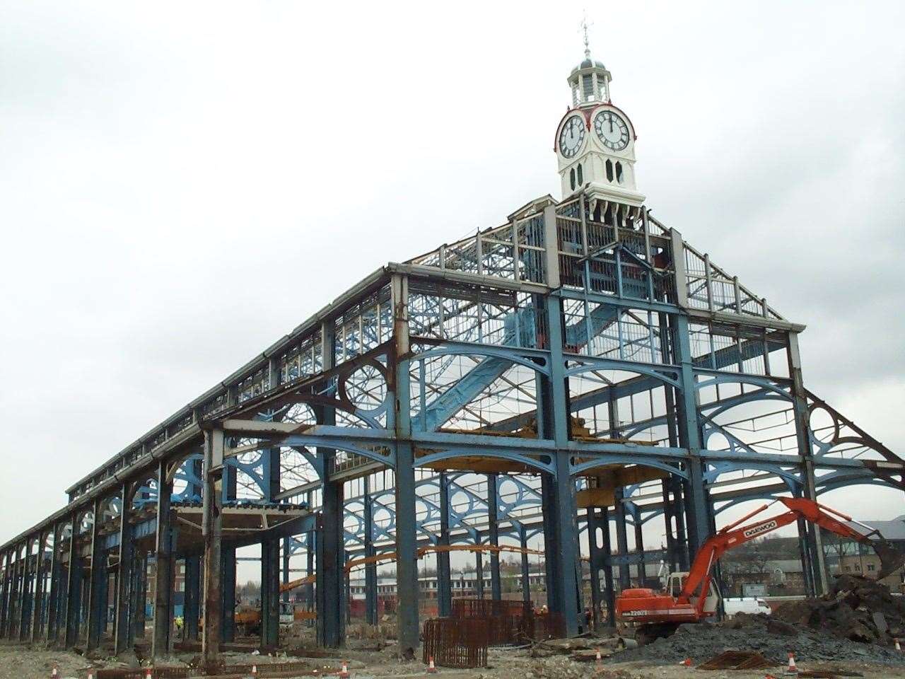 Dockside Outlet Centre under construction in 2002 at the old dockyard Old Boiler Shop