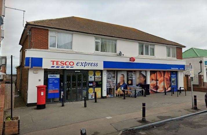 The girl was bitten outside Tesco Express in Tankerton Road, Whitstable