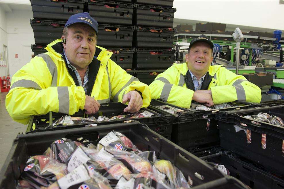 Clive Goatham and son Ross at the packhouse in Hoo for family business AC Goatham and Son