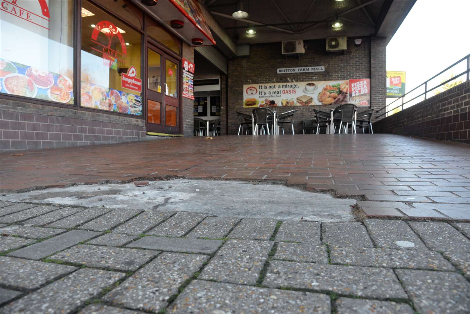 The poor state of the ramp at the Jeffefry Street end of Britton Farm Mall