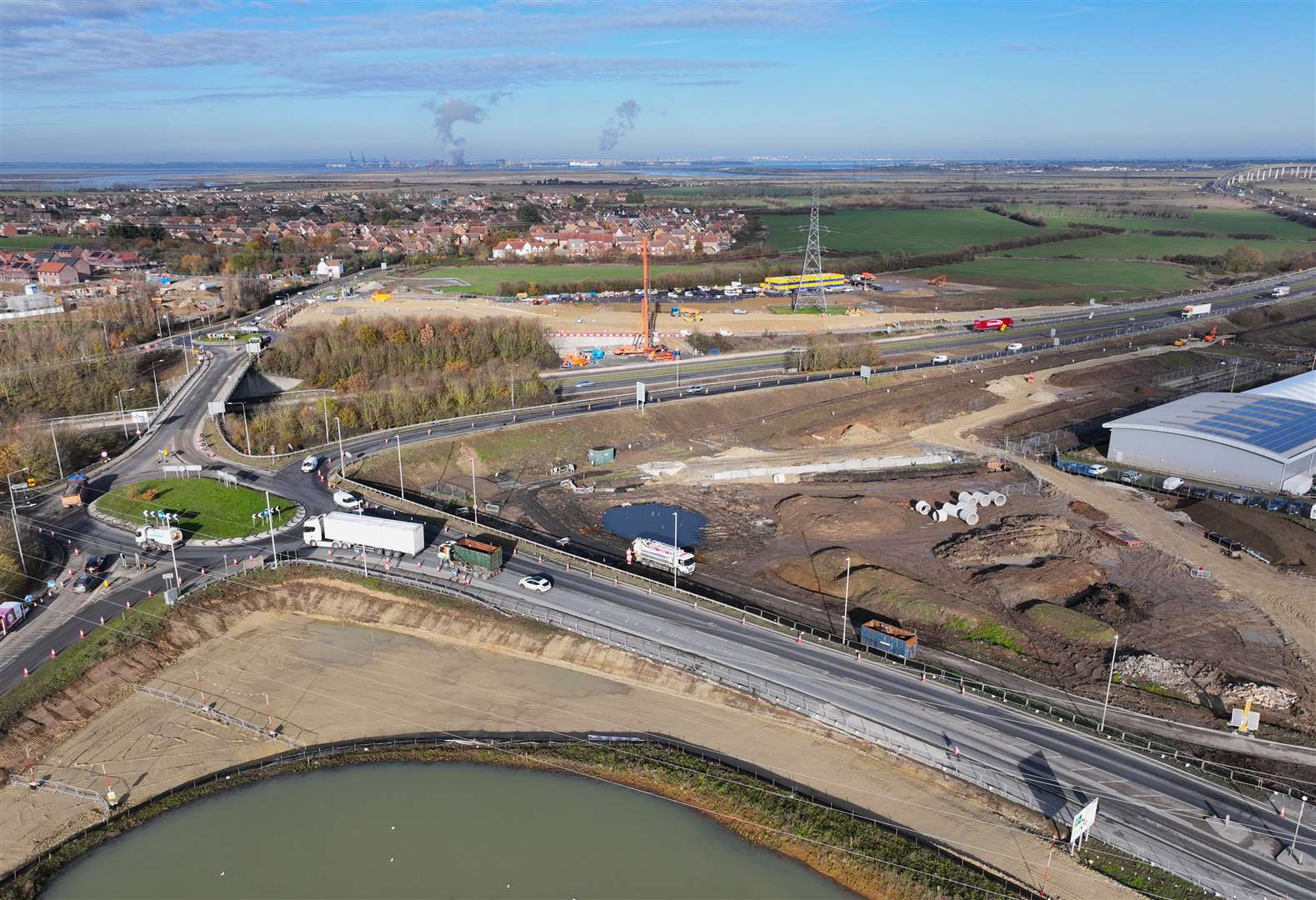 Work underway on the Grovehurst junction near Sittingbourne in November 2023. Picture: Phil Drew