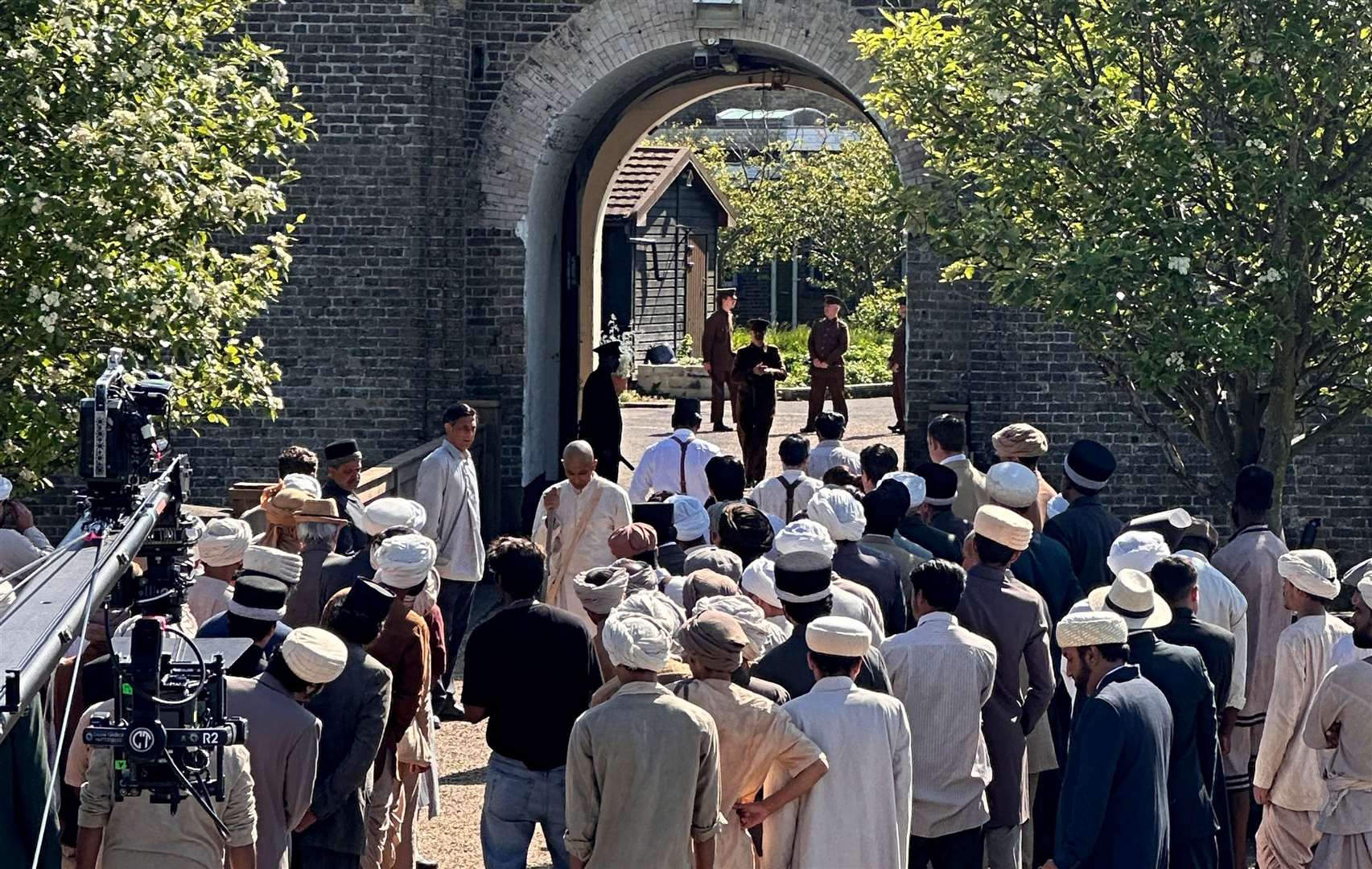 The scene in the Gandhi production where the activist is released from prison. It is shot at the main gateway of The Citadel. Pictures: David de Min