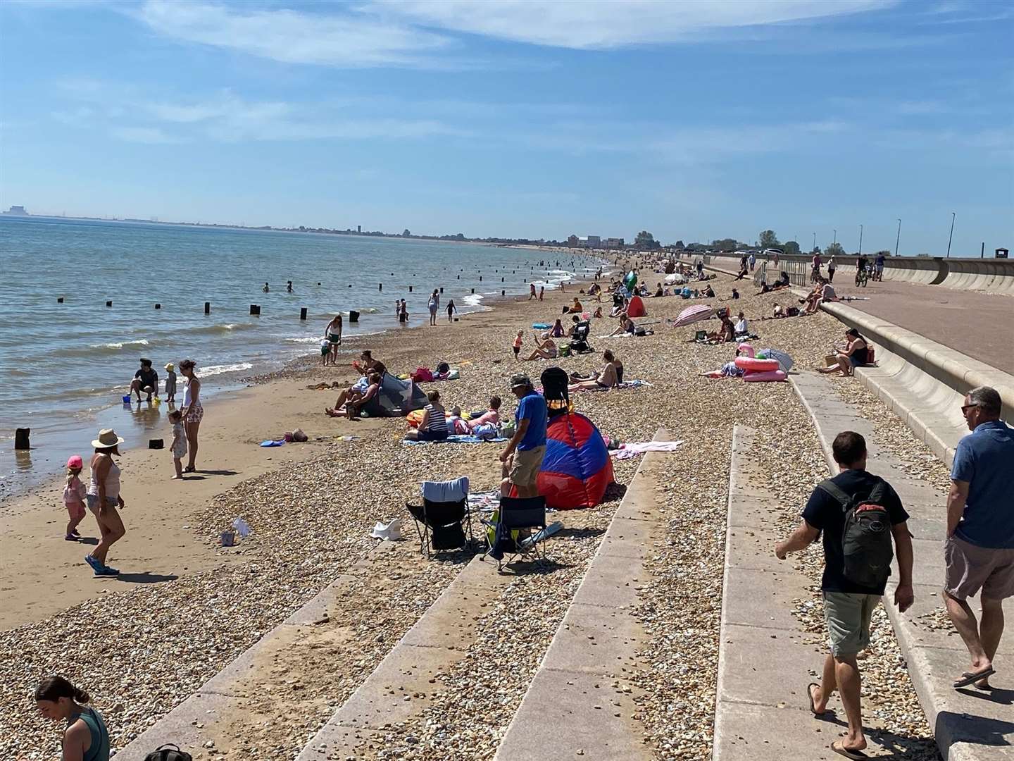 Statistics show water at Dymchurch beach over the past four years has contained higher levels of E.coli than neighbouring Littlestone and St Mary’s Bay. Picture: Barry Goodwin