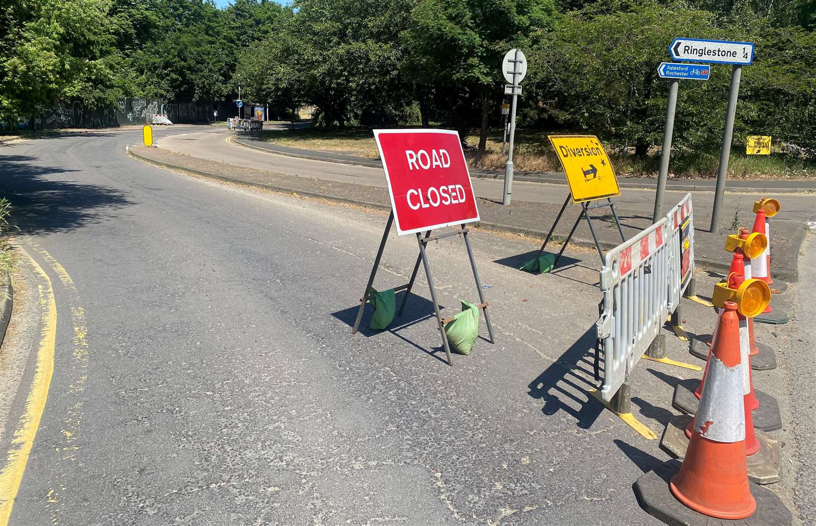 The entrance to Chatham Road is currently shut