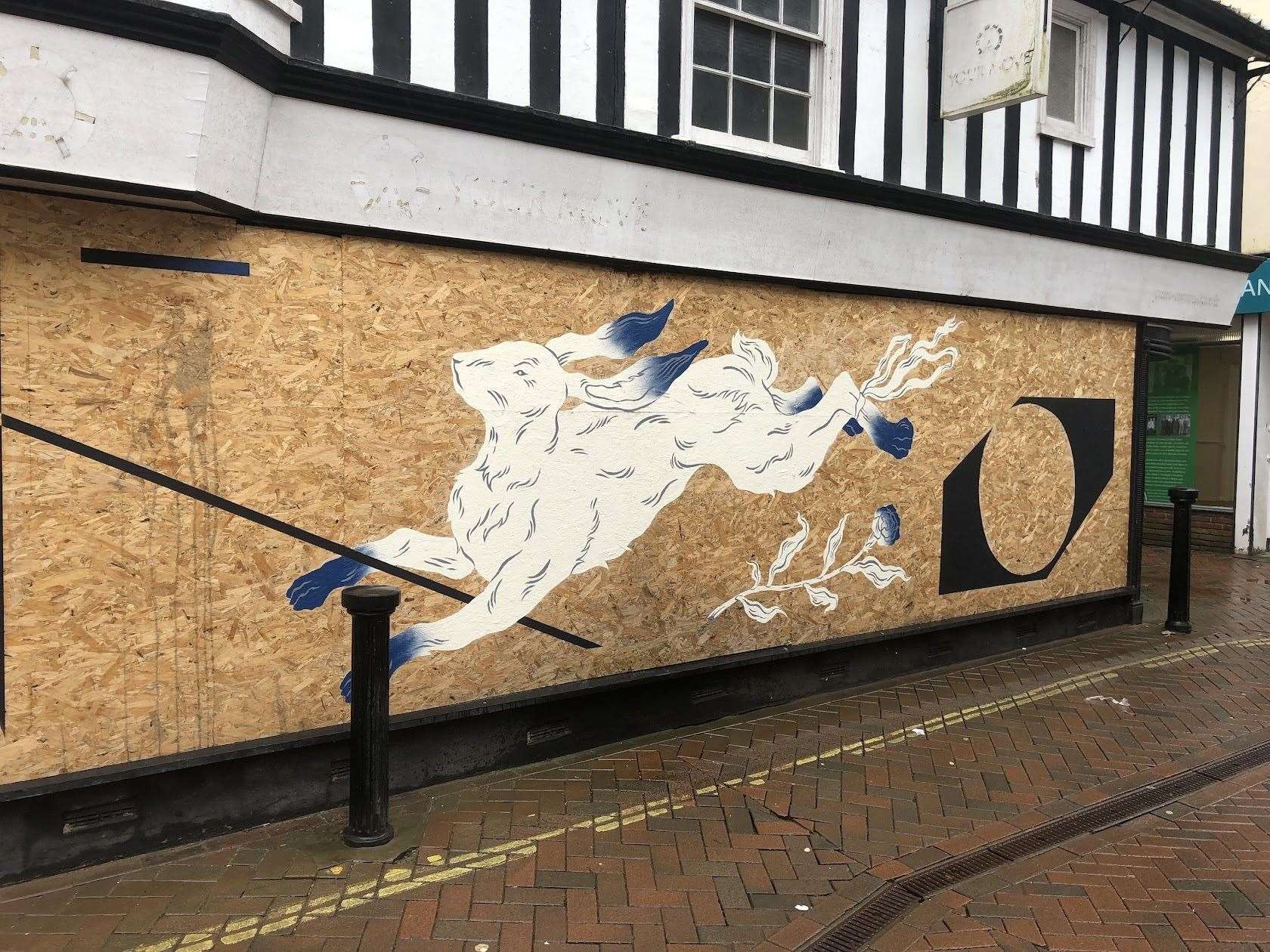 The start of another new mural in the high street