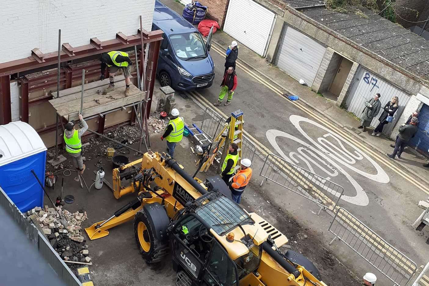 The Margate Banksy has now been separated from the home in Park Place. Picture: Laura Jones