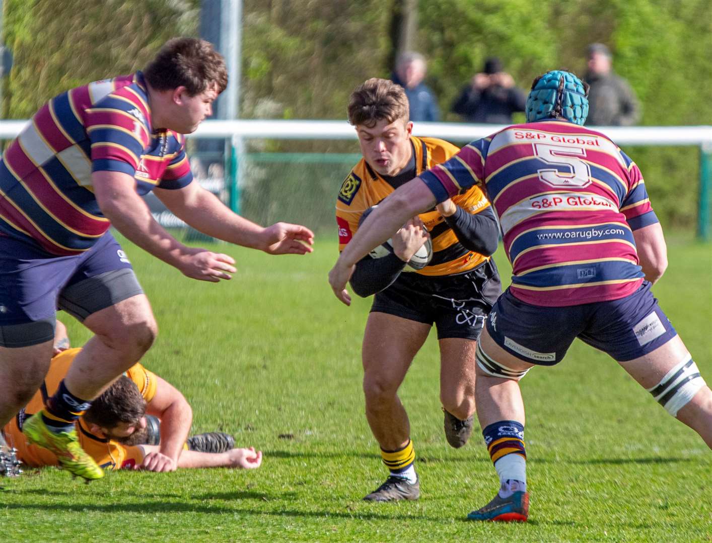 Canterbury's Presley Farrance battles the hosts on Saturday. Picture: Phillipa Hilton