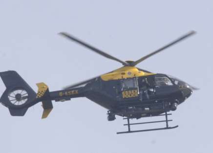 The police helicopter was launched. Stock picture by Chris Davey