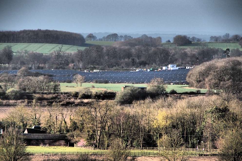 The solar farm at Lenham, seen from Pilgrims Way, has already got through the planning system