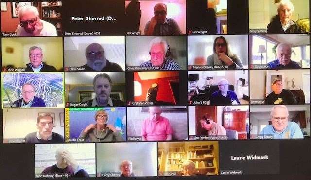 The Rotarians, from either side of the Atlantic, meet on Zoom. Picture Rotary Club of Dover