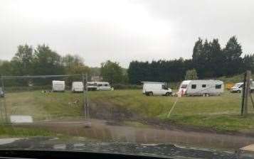 A traveller camp has been set up at Platt Primary School (10036816)