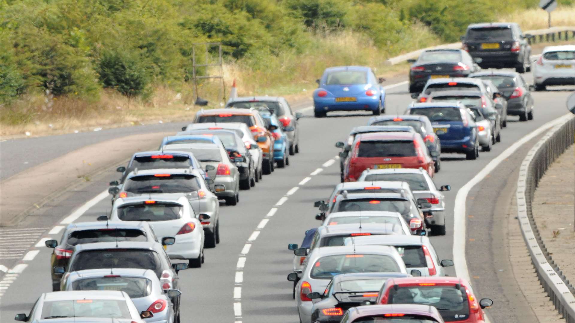 Traffic builds on the A299. Pic by Wayne McCabe