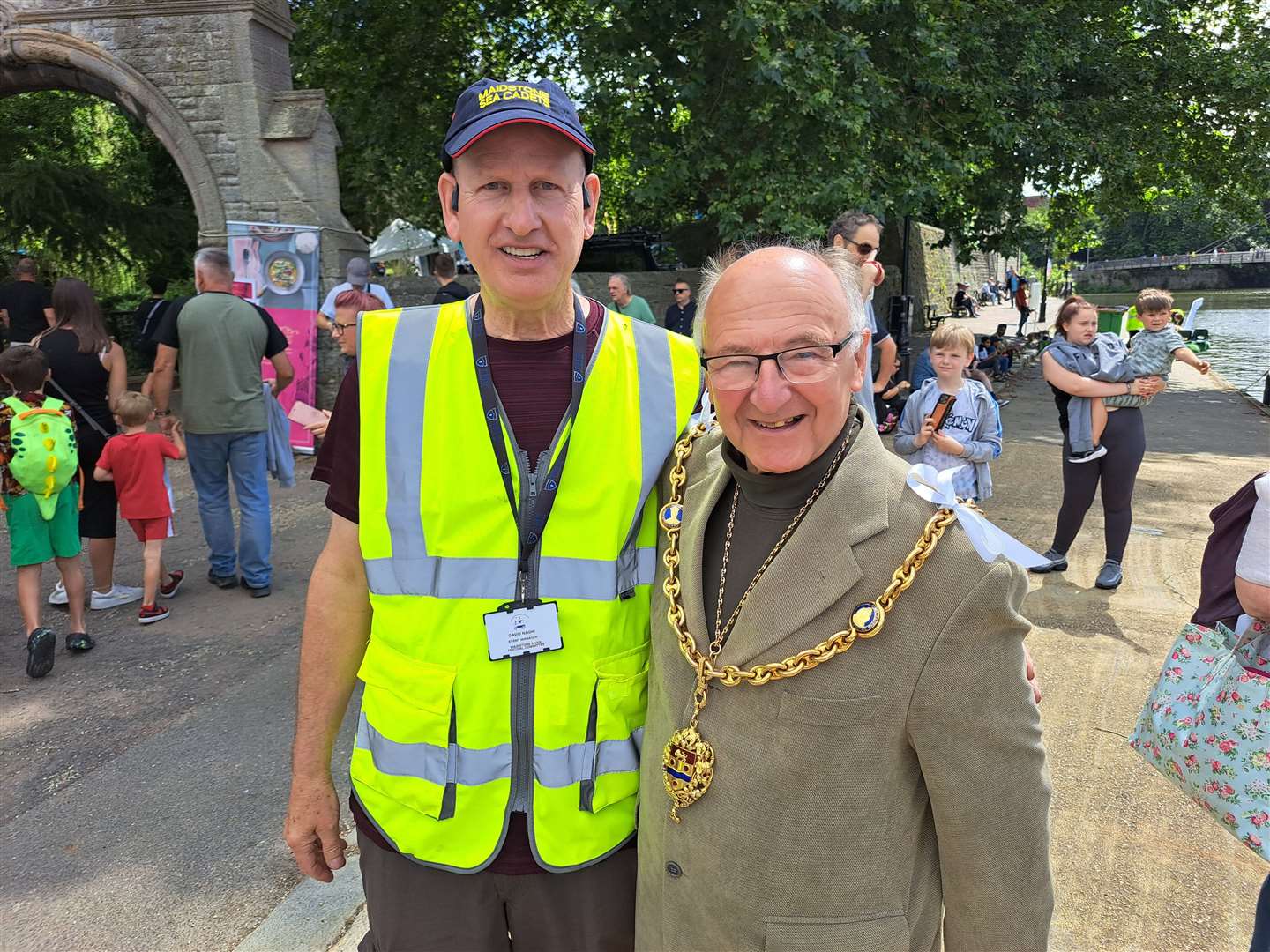 Dave Naghi with the Mayor Cllr Gordon Newton at this year's River Festival