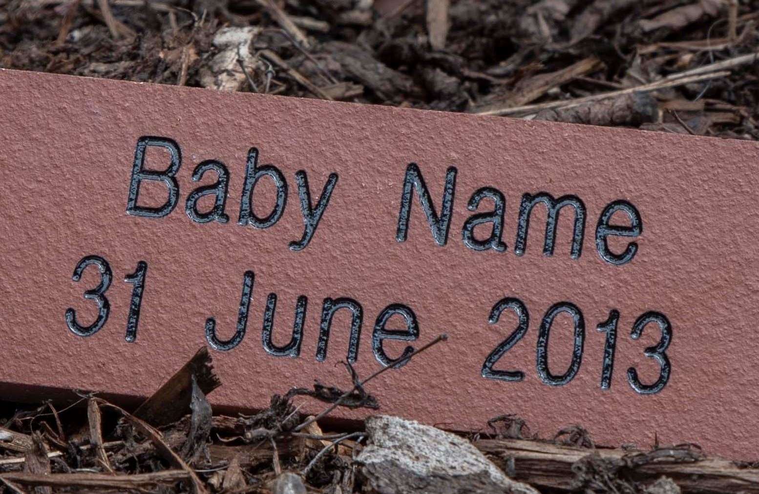 A nametile sample for those wishing to buy one for the new memorial garden in Sittingbourne. Picture: Swale council