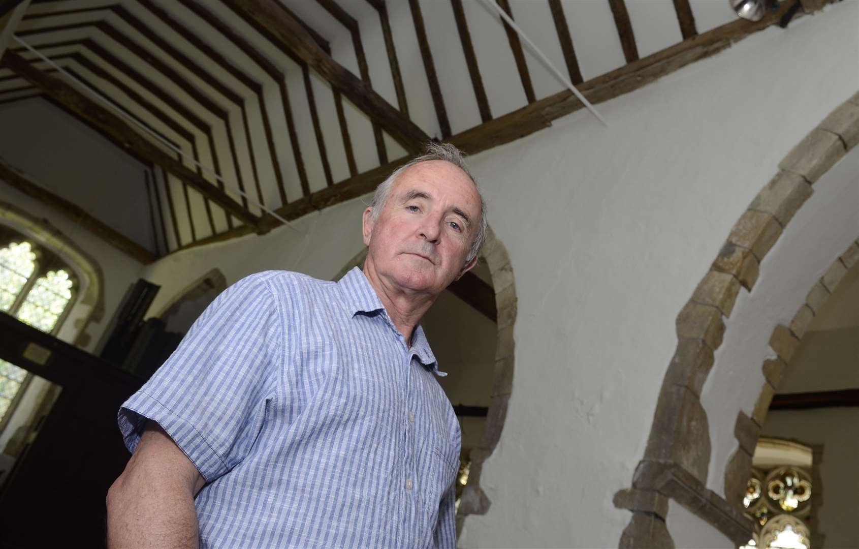 Church custodian Philip Lewis at St Mary's Church in Fordwich