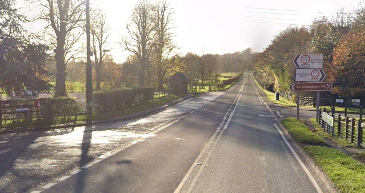 The A28 Canterbury Road is closed between The Street and Bramble Lane. Picture: Google