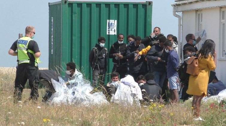 Asylum seekers arrived at Dungeness beach. Photo: KMTV