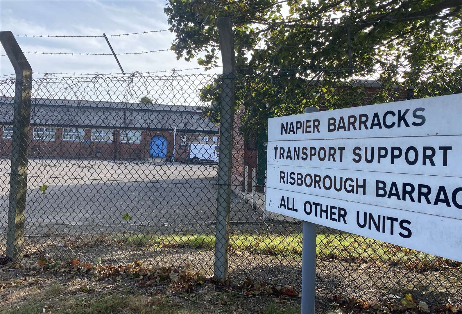 Napier Barracks in Folkestone is being used to house asylum seekers