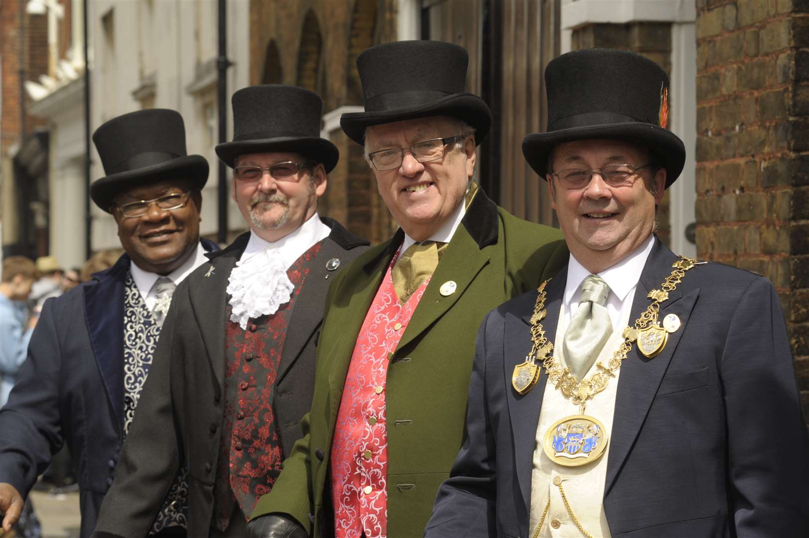 At the Dickens Festival 2015. L-R: Carl Madjitey, Alvin Oades, Howard Doe and Barry Kemp