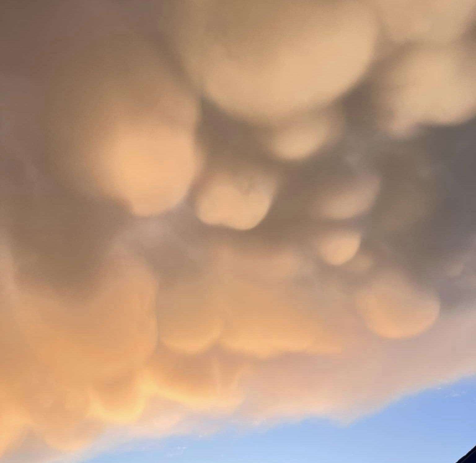 The bumpy clouds seen in Whitstable are thought to be mammatus clouds. Picture: Sally Pepper