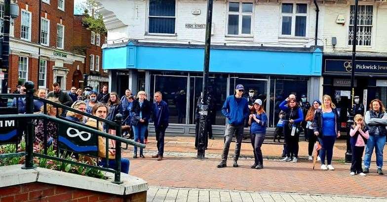 A walk for Julia James and a silence held in Ashford. Picture: Samantha Griffin