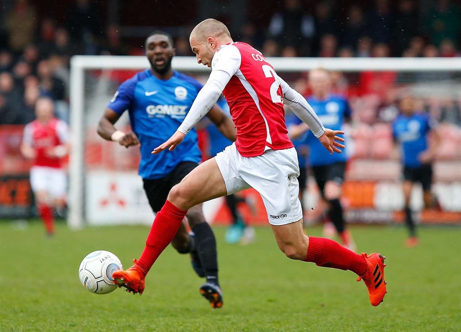 Luke Coulson on the run against Dover Picture: Andy Jones