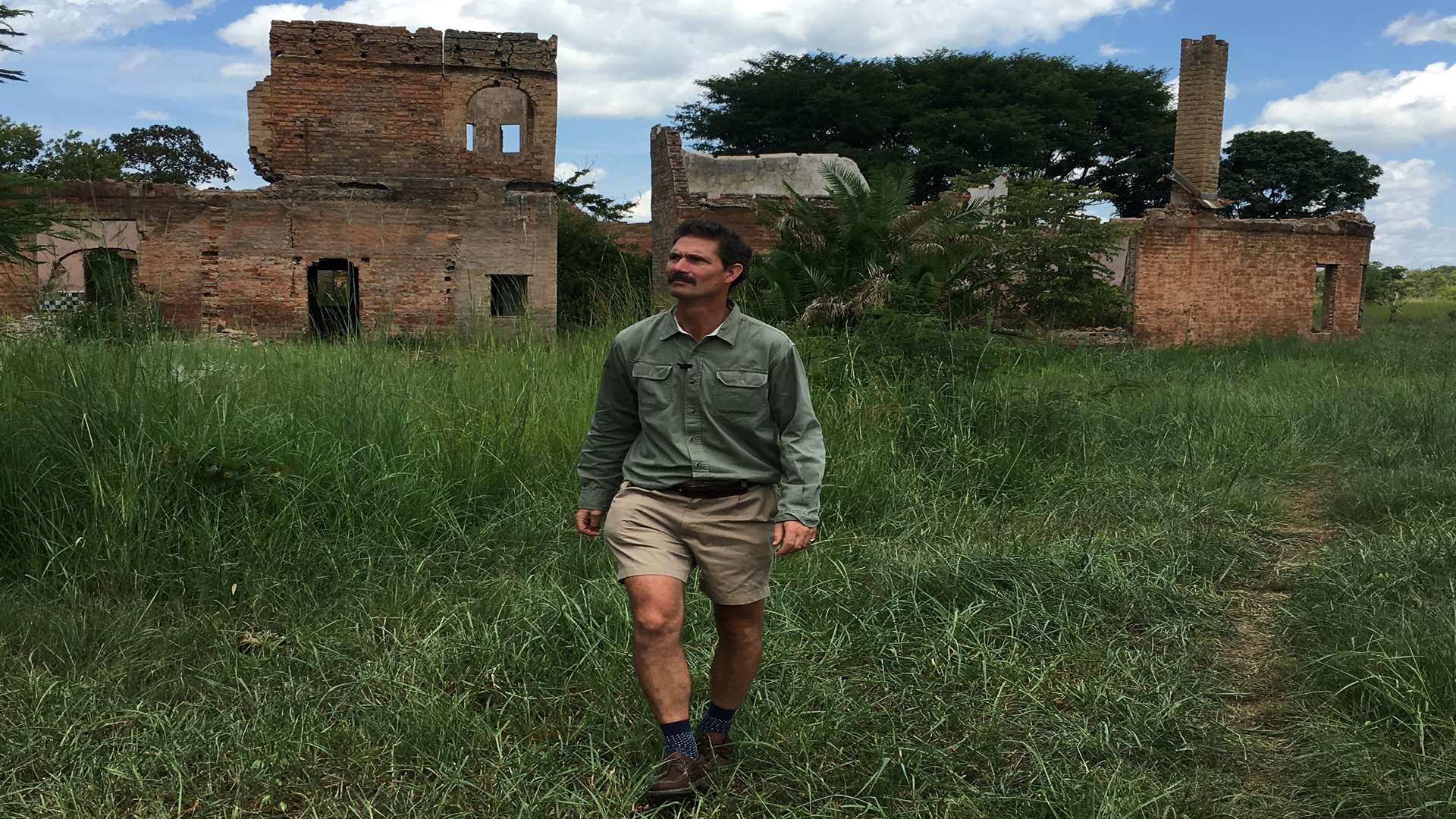 Ben Freeth outside the ruins of his house on Mount Carmel