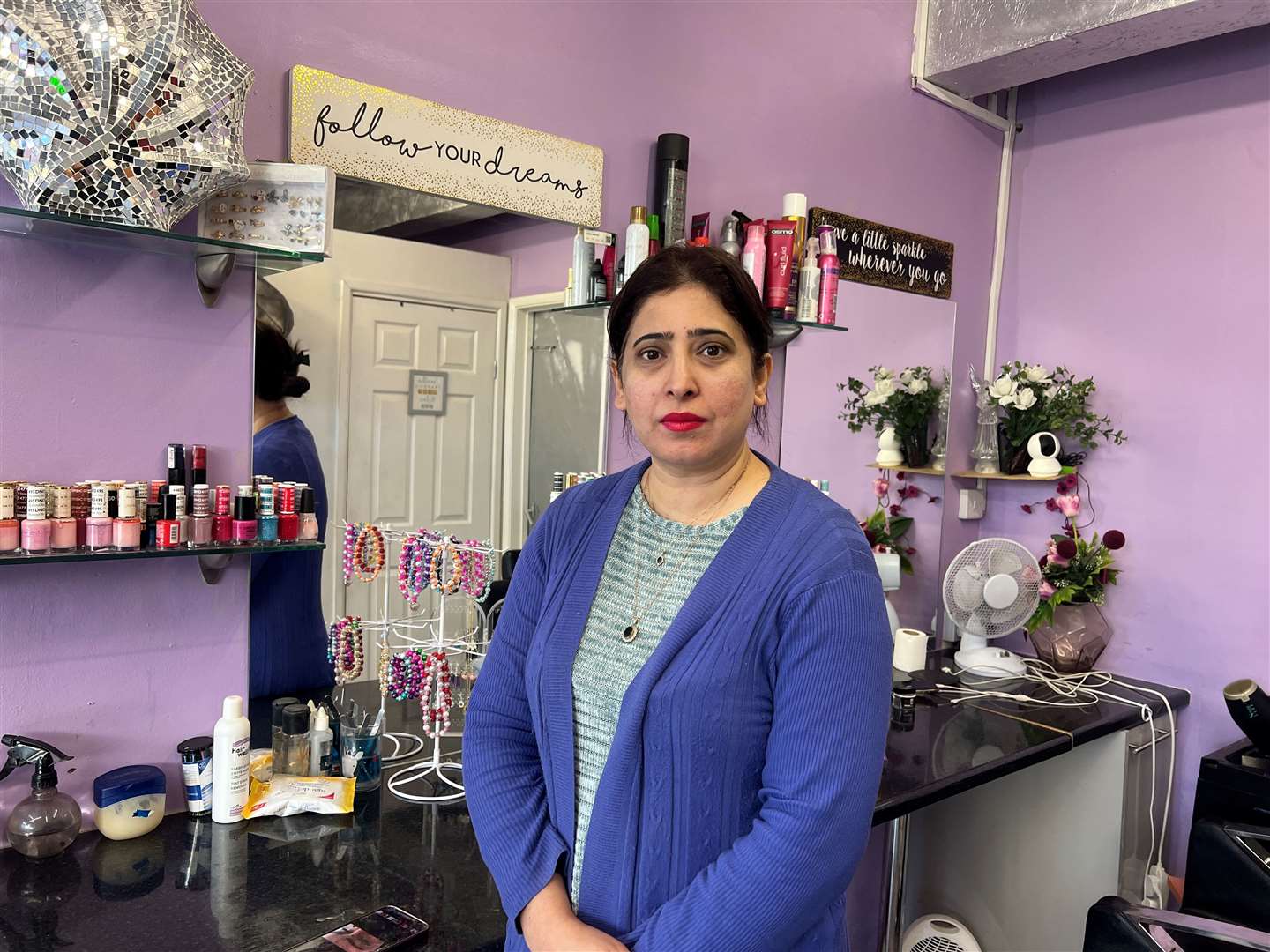 Faiza Sidtiqua inside Beauty Bells in Sheerness. Picture: Megan Carr